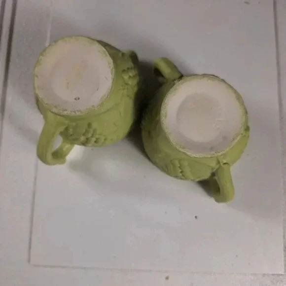 Arnels Vintage Creamer & Sugar Cup Grape Design Green Pottery - Picture 6 of 11